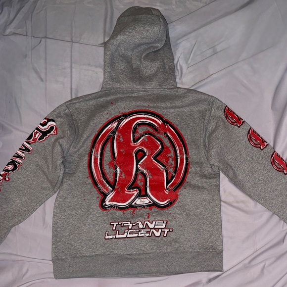KDNK TRANSLUCENT SWEATSUIT Heather Grey/Black/Red Small, Medium and Large - Picture 5 of 9